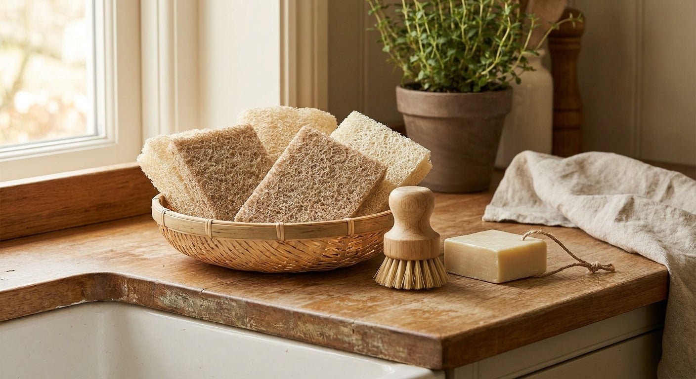 Compostable sponges for eco friendly dishwashing