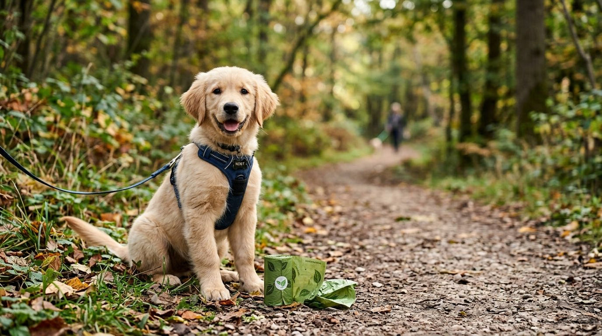 Biodegradable dog poop bags for puppy training
