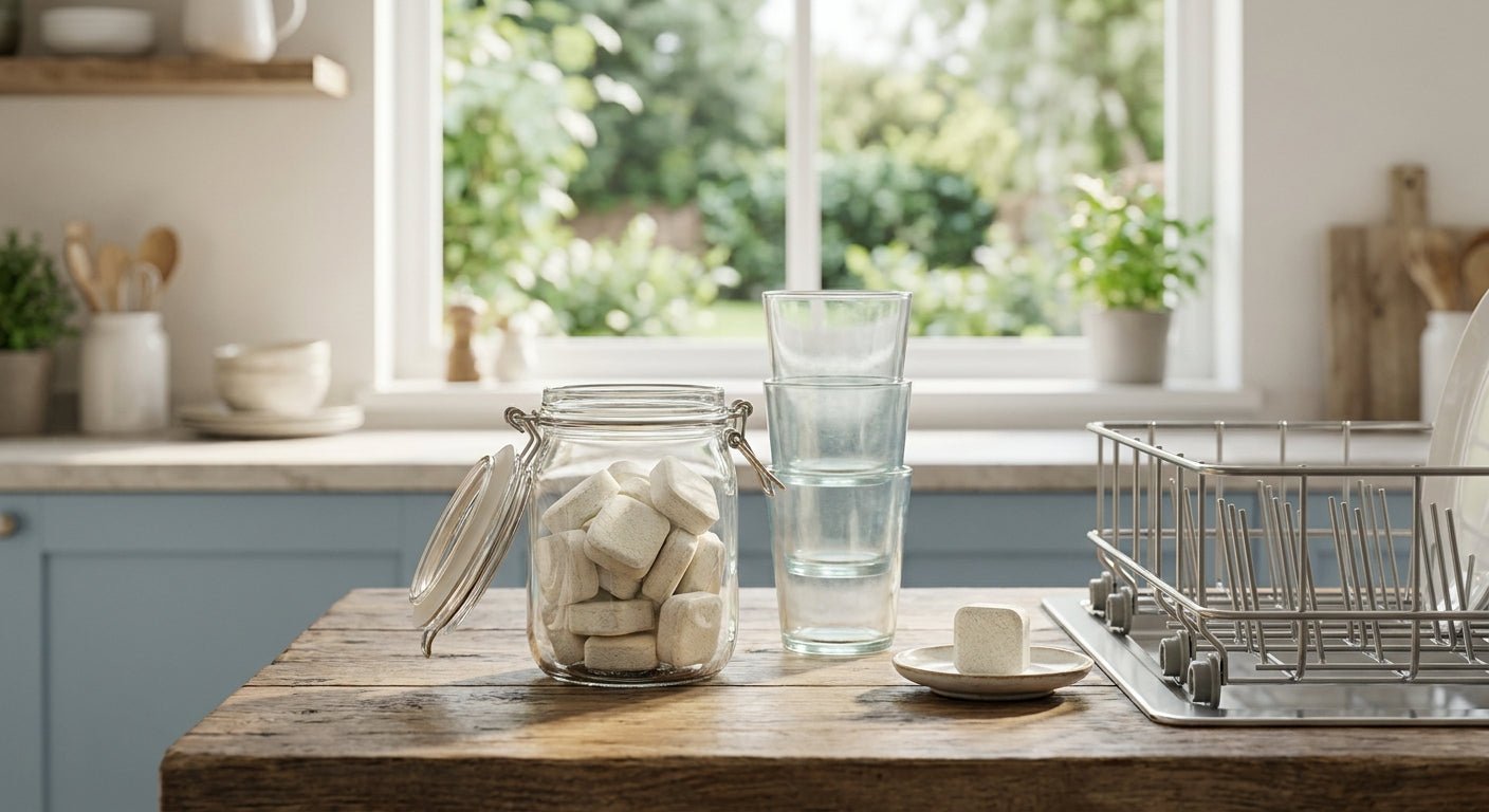 Eco dishwasher tablets for hard water areas