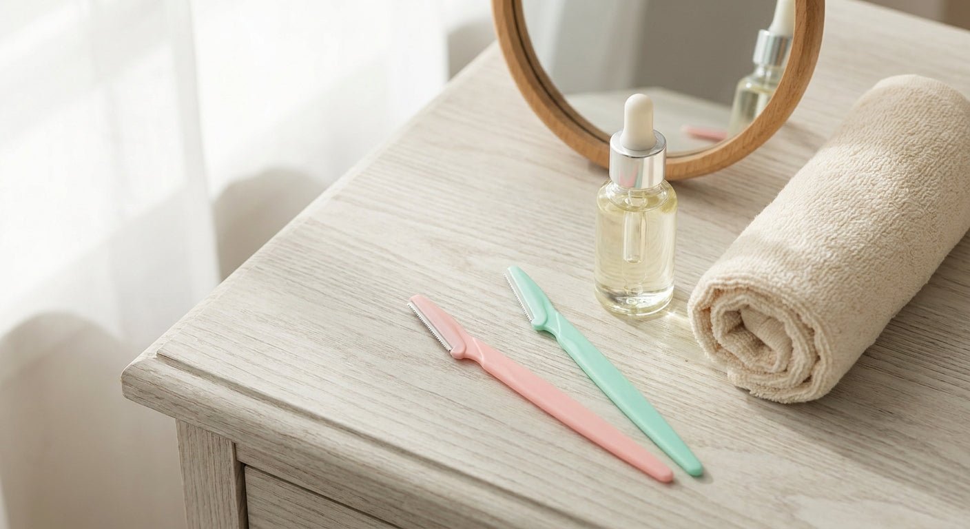 Eyebrow razors for dermaplaning at home