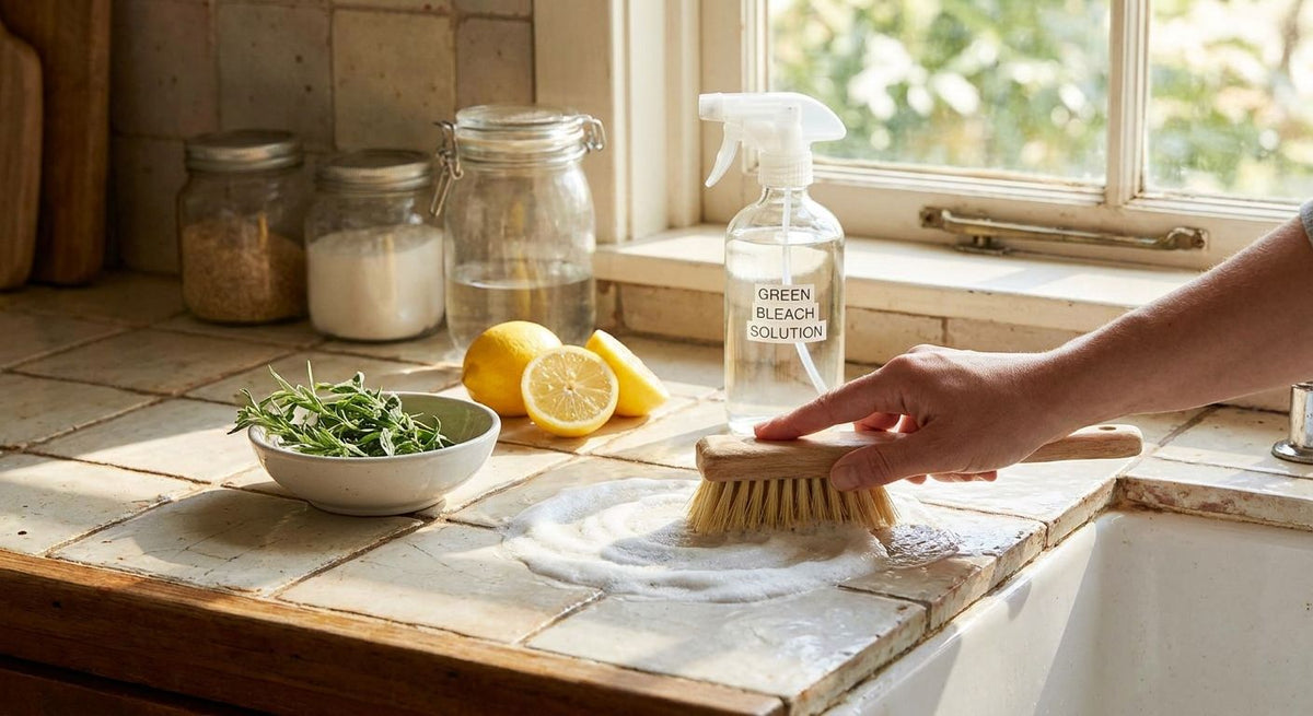 Natural bleach for grout and tile cleaning