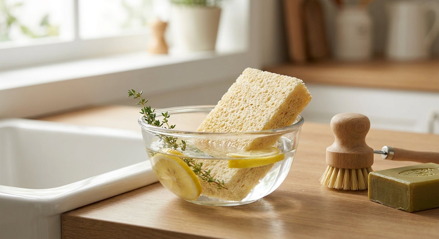 How to eco clean a kitchen sponge for reuse