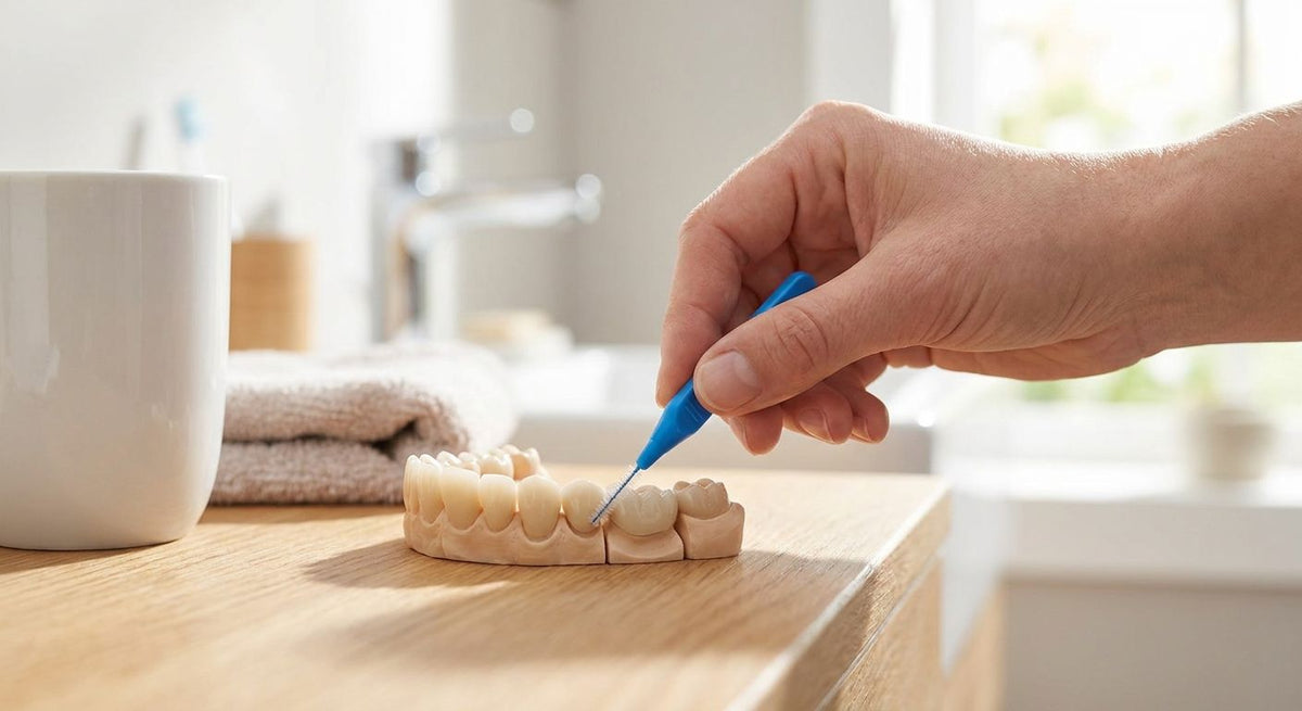 Interdental brushes for bridges and crowns
