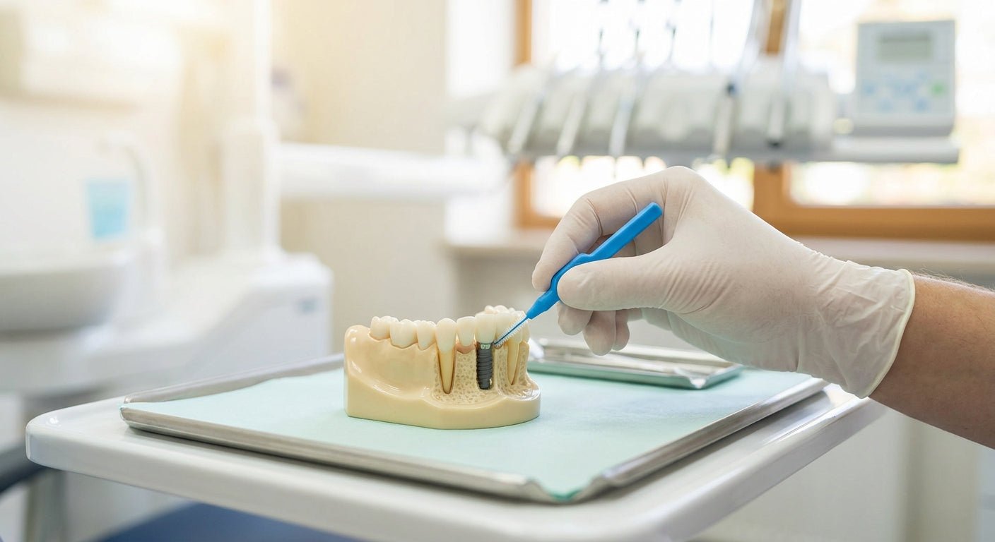Interdental brushes for dental implants
