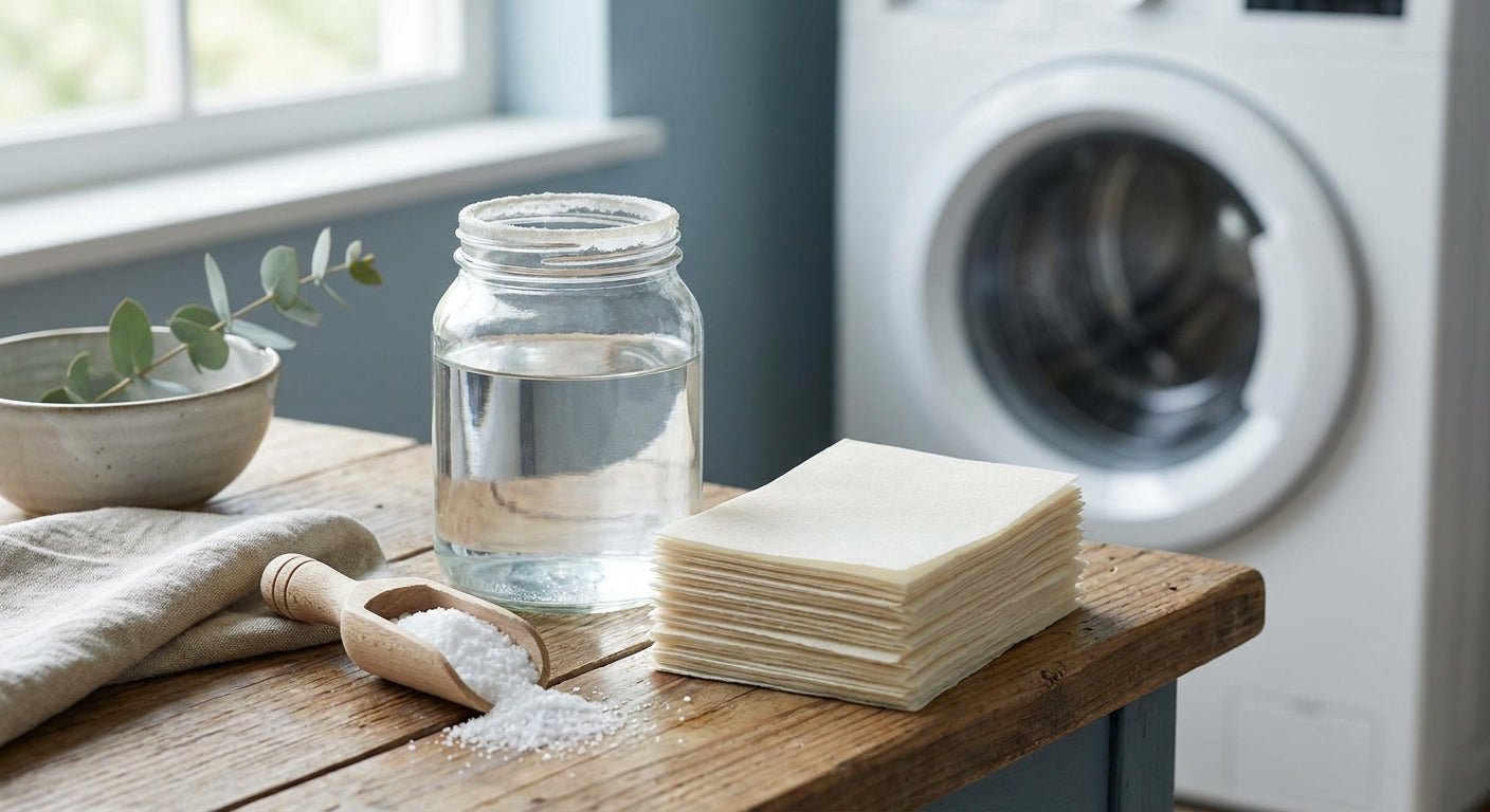 Laundry detergent sheets for hard water