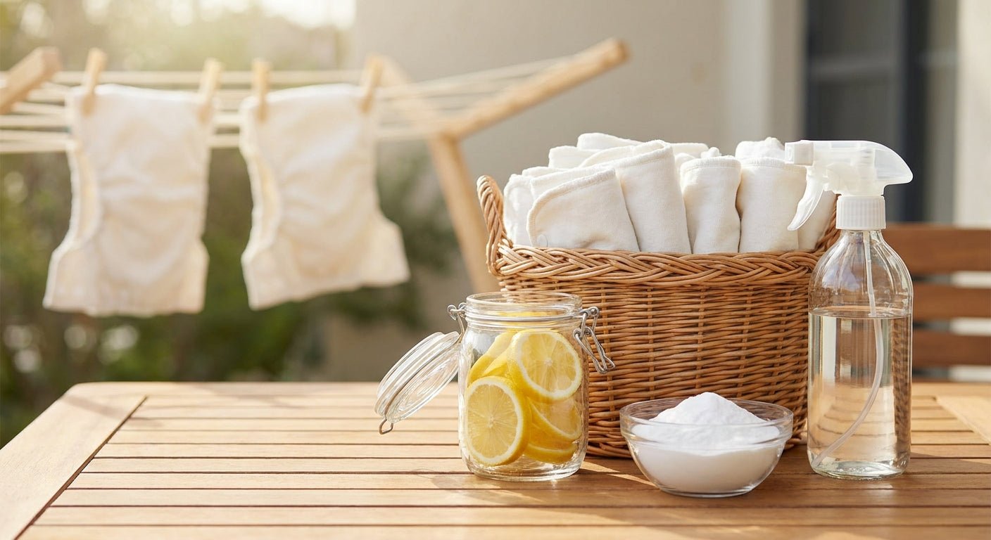 Natural bleach for cloth nappies