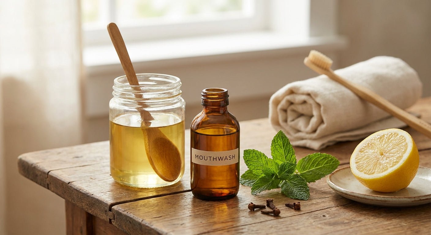 Oil pulling mouthwash for bad breath