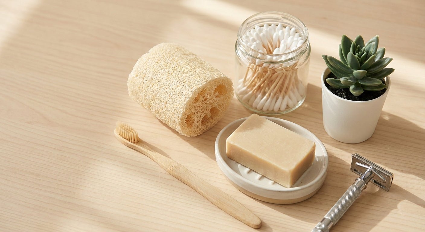 Plastic free bathroom essentials for beginners