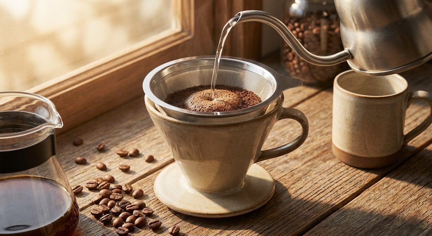 Reusable coffee filters for pour over coffee makers