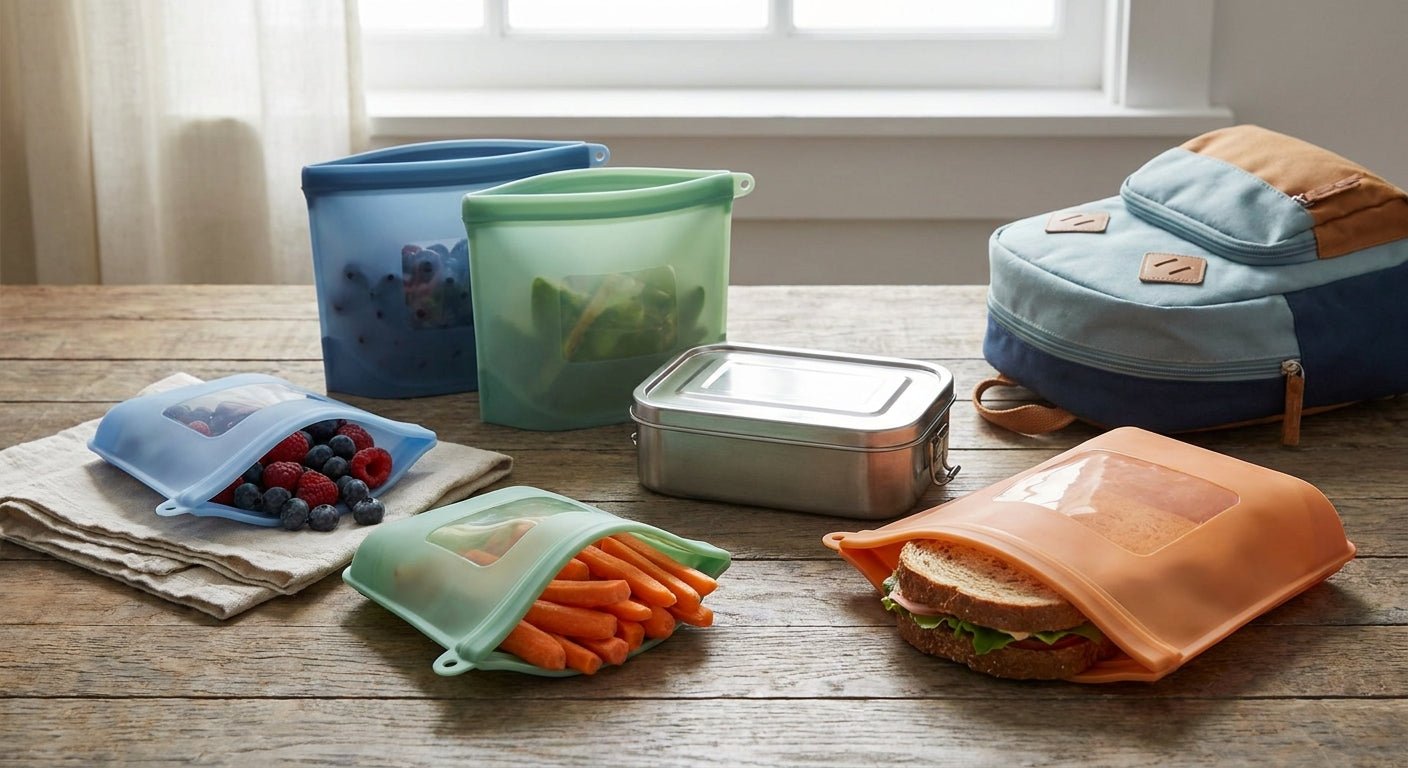 Reusable food bags for school lunches