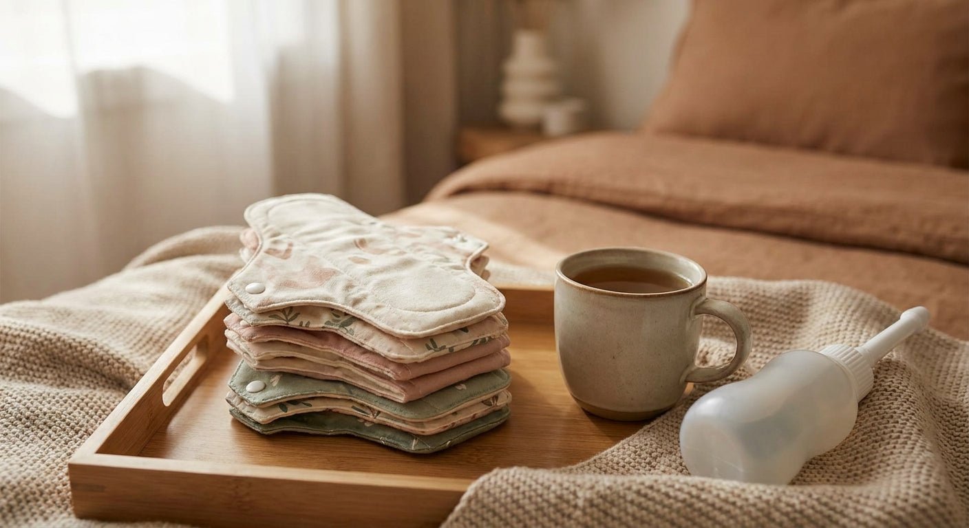 Reusable sanitary pads for postpartum bleeding