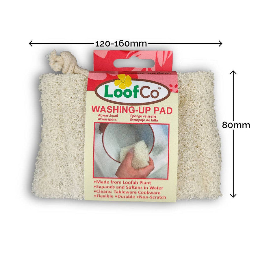 LoofCo Washing-Up Pad – Natural Loofah Dish Sponge