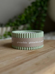 Pistachio Scented Soy Wax Refillable Small Candle – Sage | Up to 16 Hours