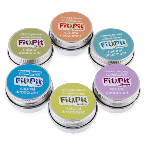 Natural Deodorant Sample Set – 6 x 5ml Tins Fit Pit Collection