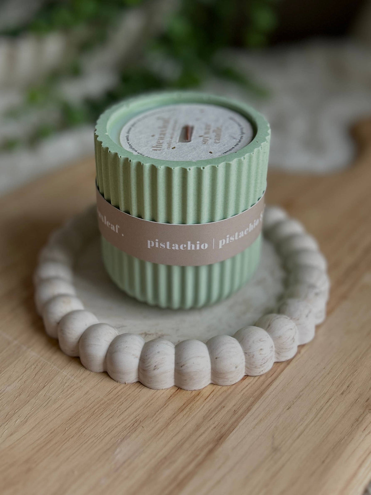 Pistachio Scented Soy Wax Refillable Candle – Sage | Up to 32 Hours