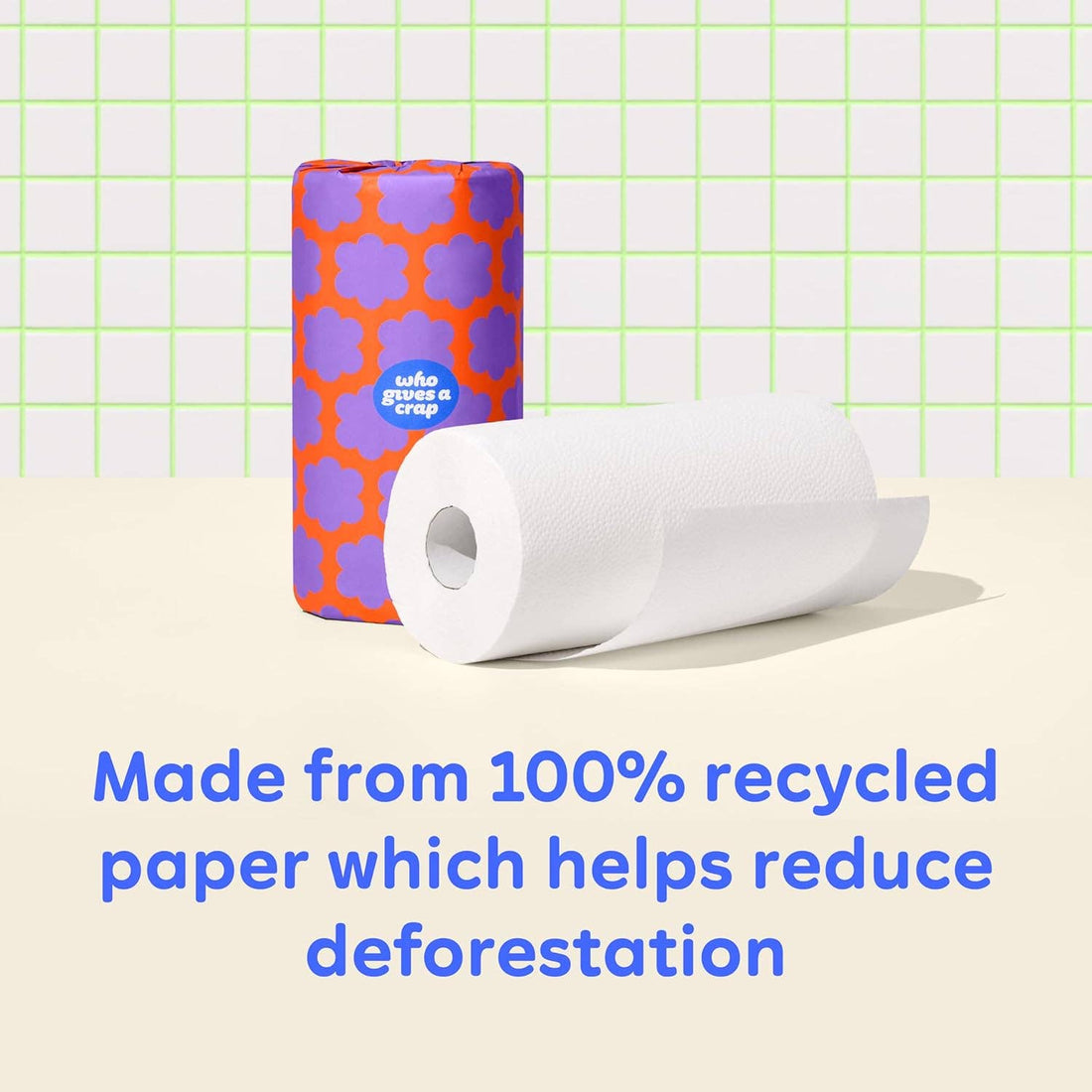Forest-Friendly 100% Recycled Kitchen Roll | 120 Sheets Per Roll