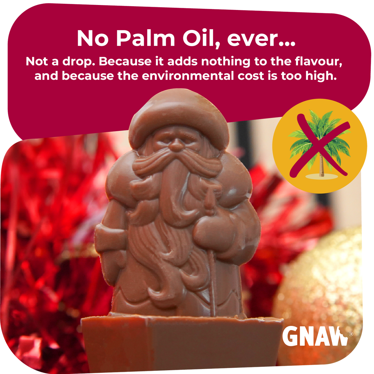 GNAW Merry Christmas Santa Hot Chocolate Spoon | 40% Colombian Milk Chocolate