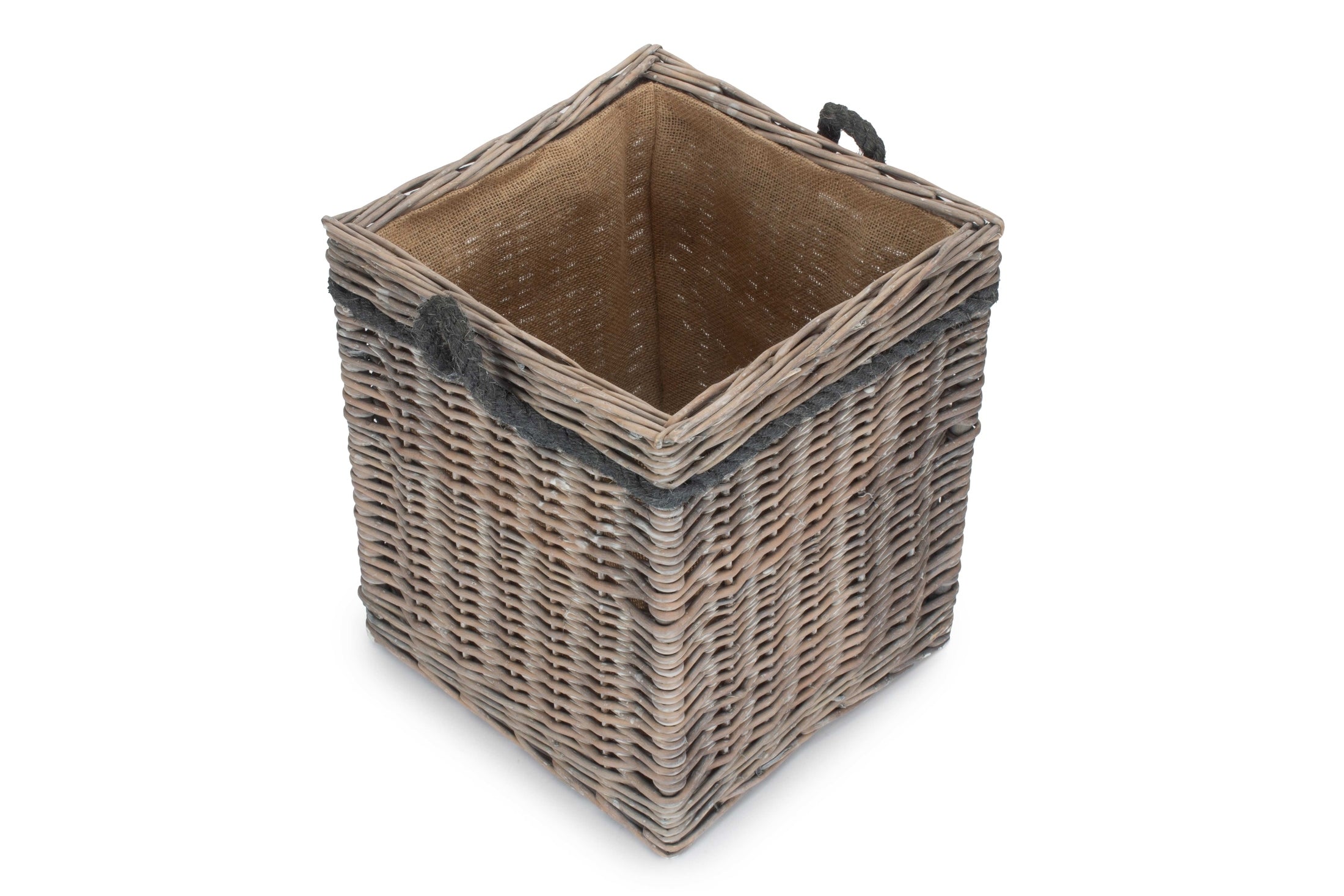 Grey Wash Willow Square Storage Basket Size 1 - Small
