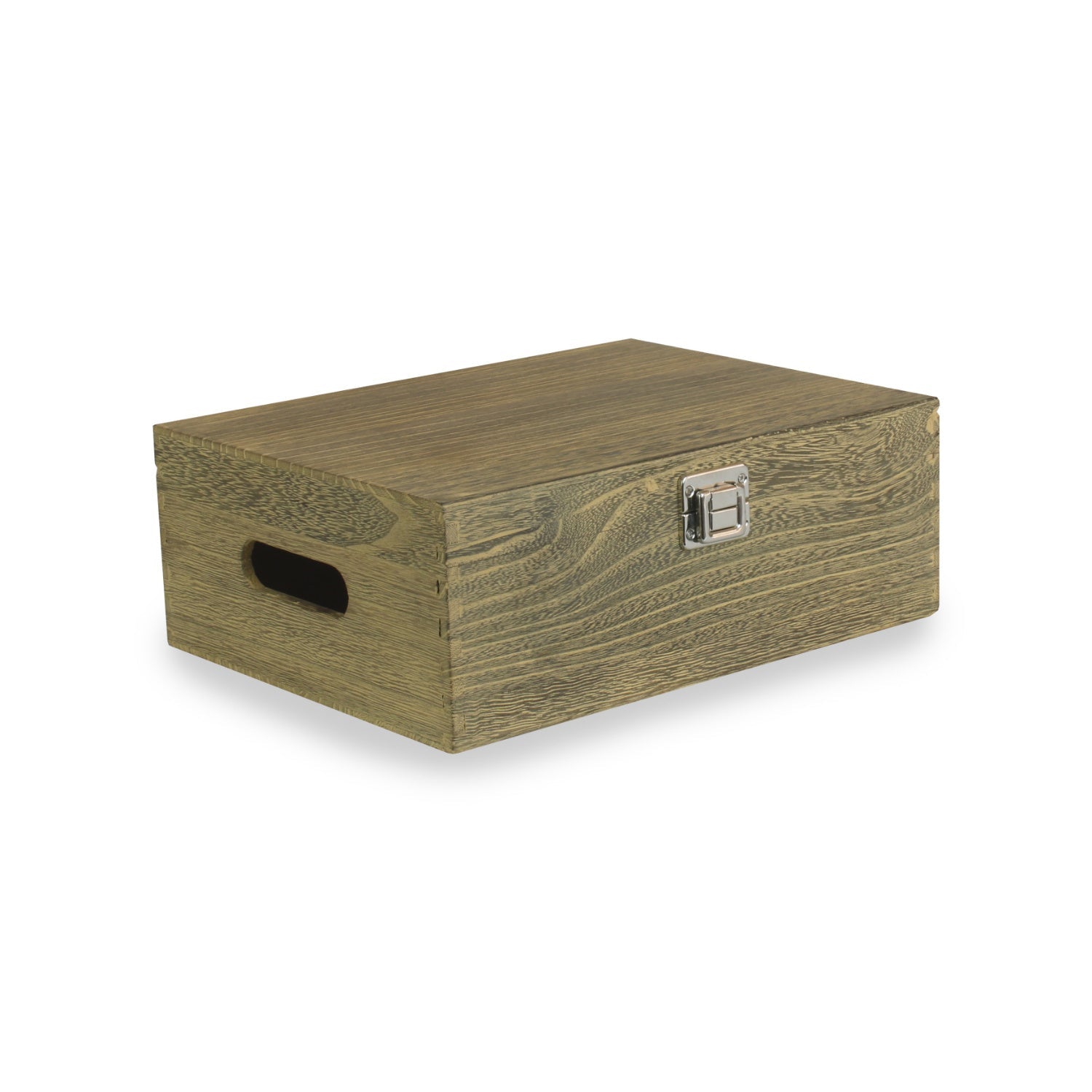 12 Inch Oak Effect Wooden Keepsake Box - REGN