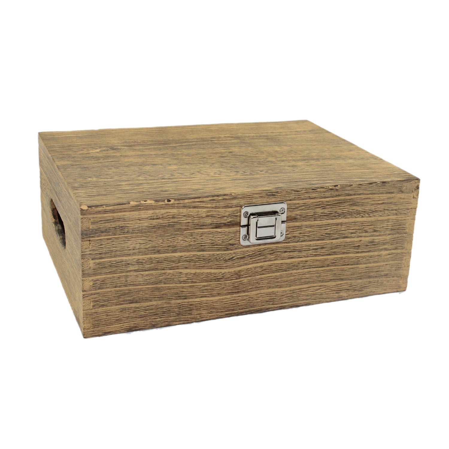 12 Inch Oak Effect Wooden Keepsake Box - REGN