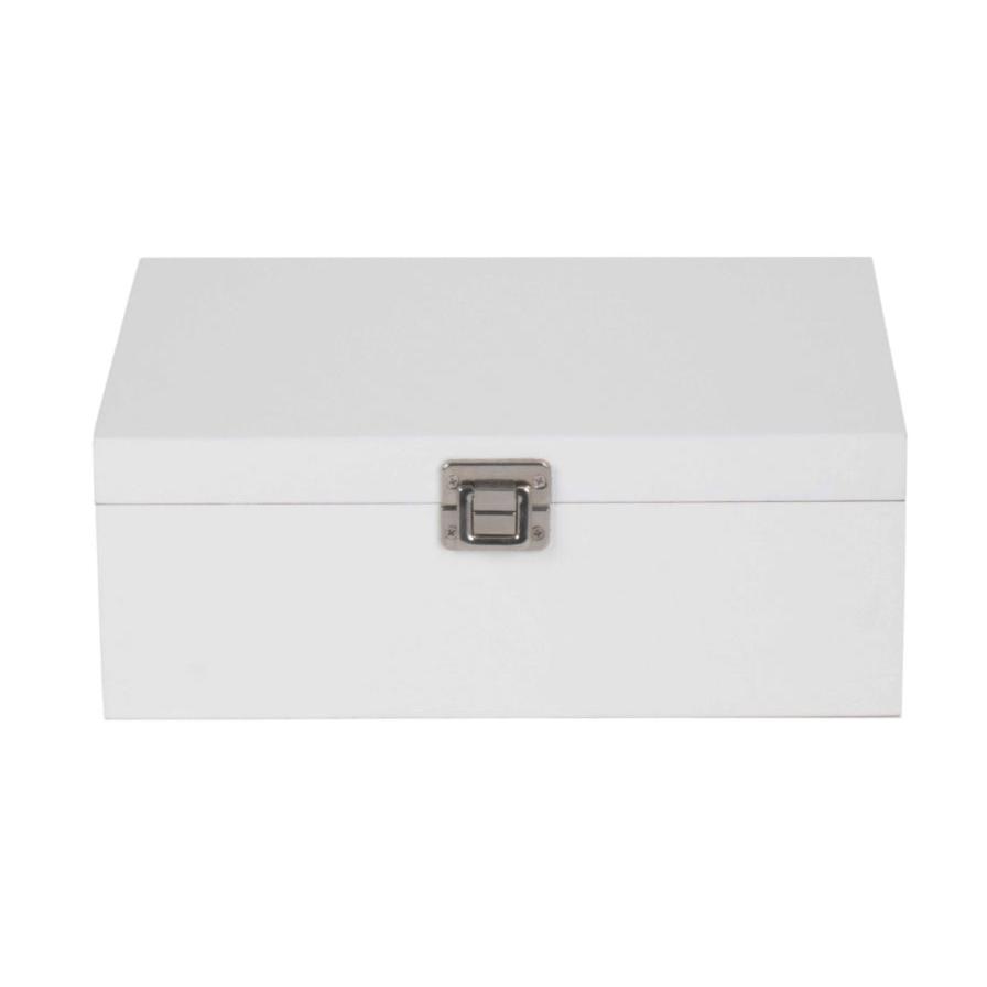 12 Inch White Wooden Keepsake Box - REGN