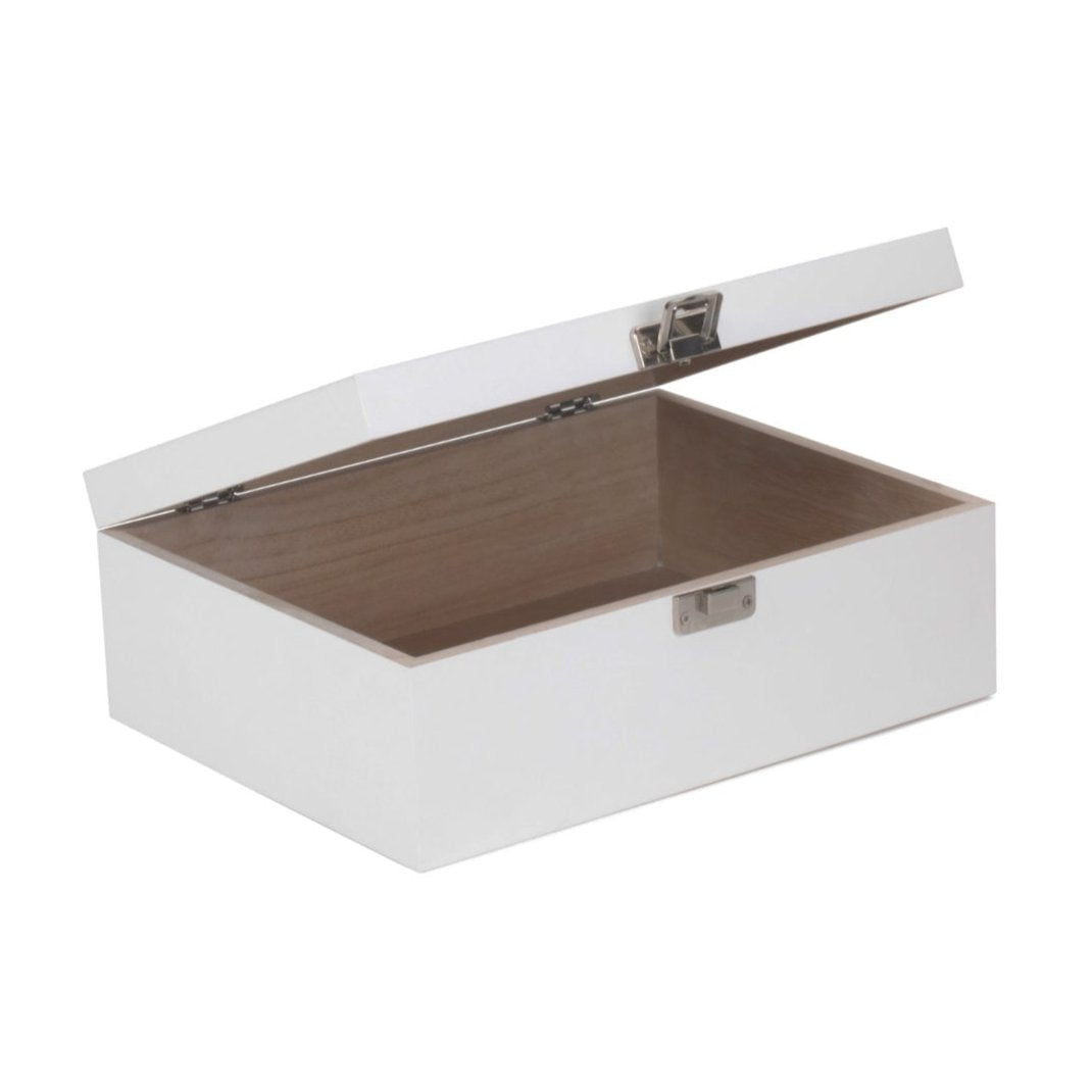 12 Inch White Wooden Keepsake Box - REGN