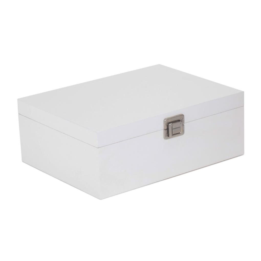 12 Inch White Wooden Keepsake Box - REGN