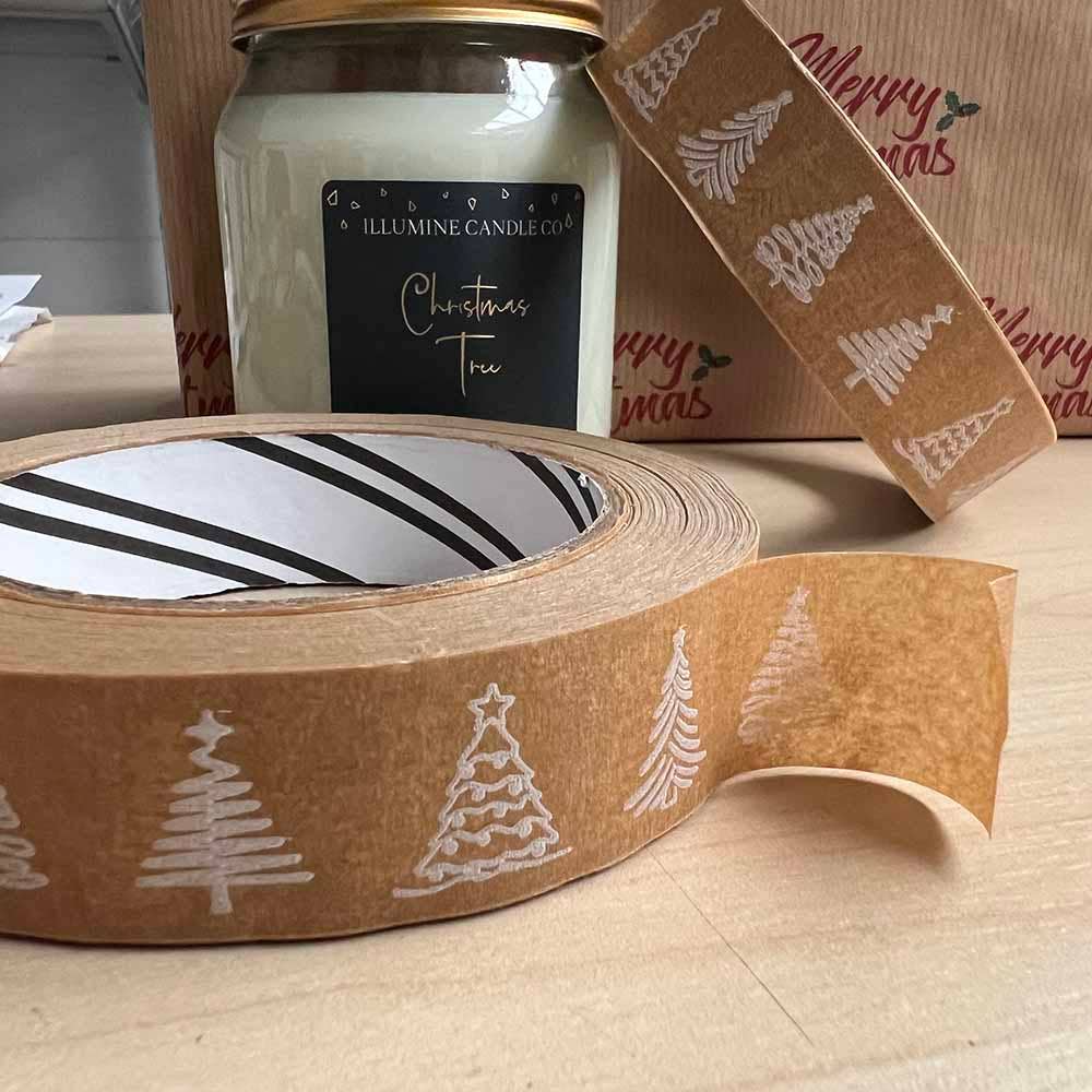Festive Biodegradable Paper Tape - 24mm x 50m