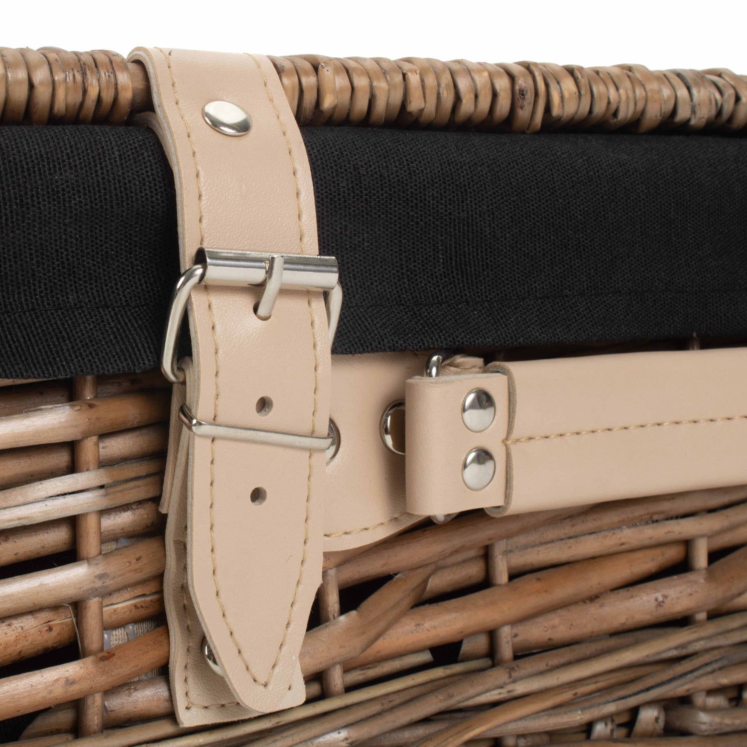 14 Inch Antique Wash Split Willow Hamper with Black Lining - REGN