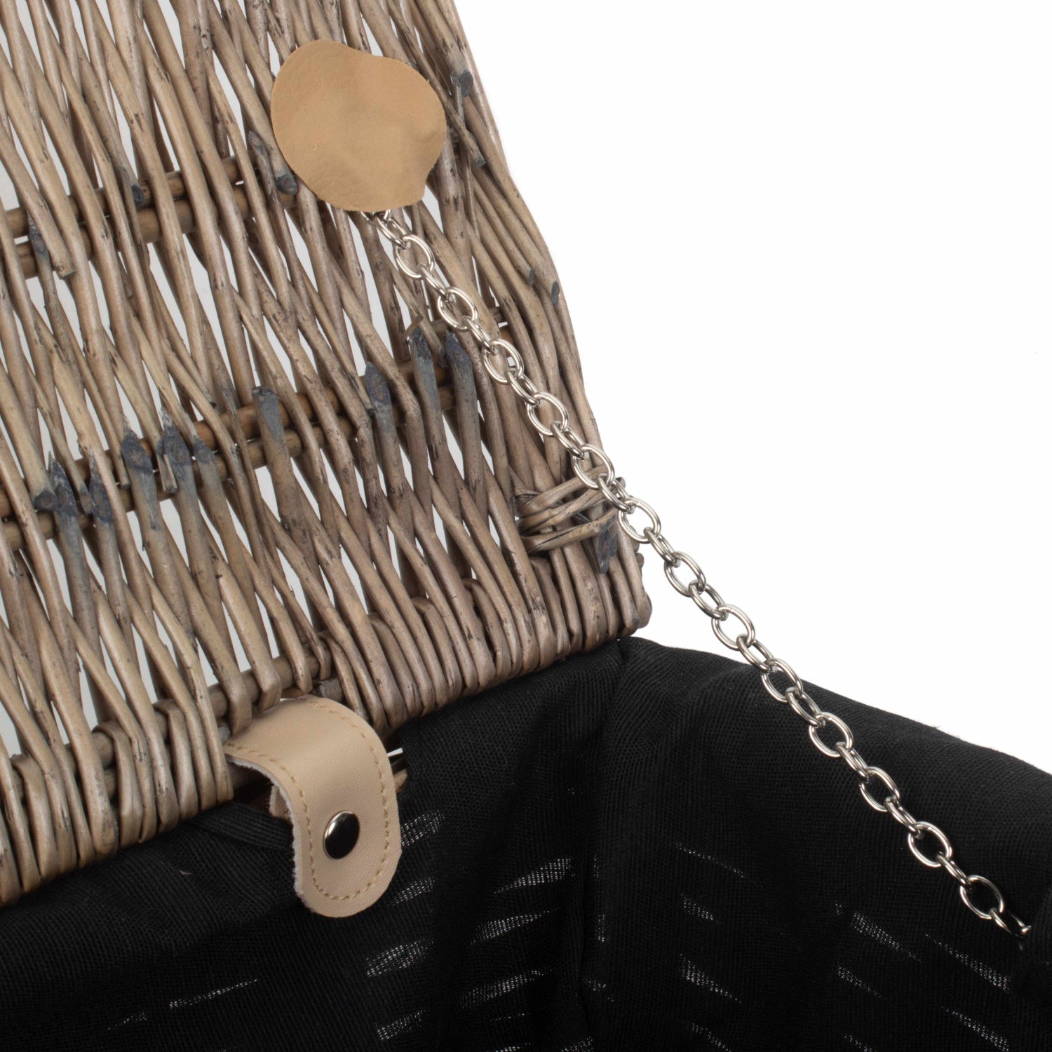 14 Inch Antique Wash Split Willow Hamper with Black Lining - REGN