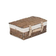 14 Inch Antique Wash Split Willow Hamper with White Lining - REGN