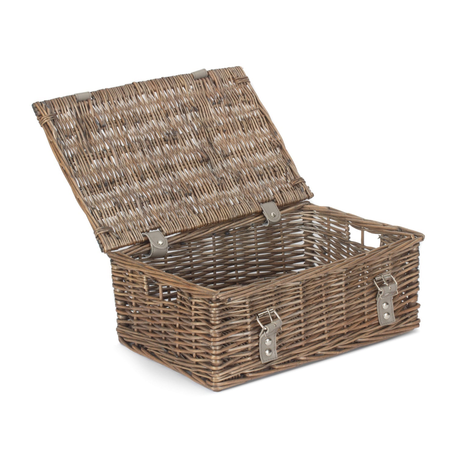 14 Inch Antique Wash Wicker Hamper Basket - Unlined - REGN