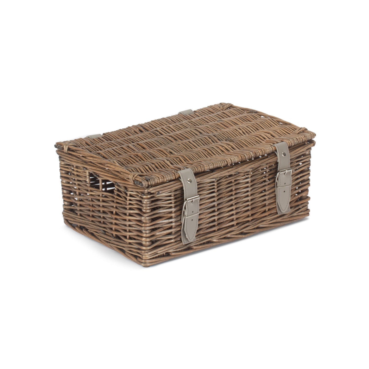 14 Inch Antique Wash Wicker Hamper Basket - Unlined - REGN