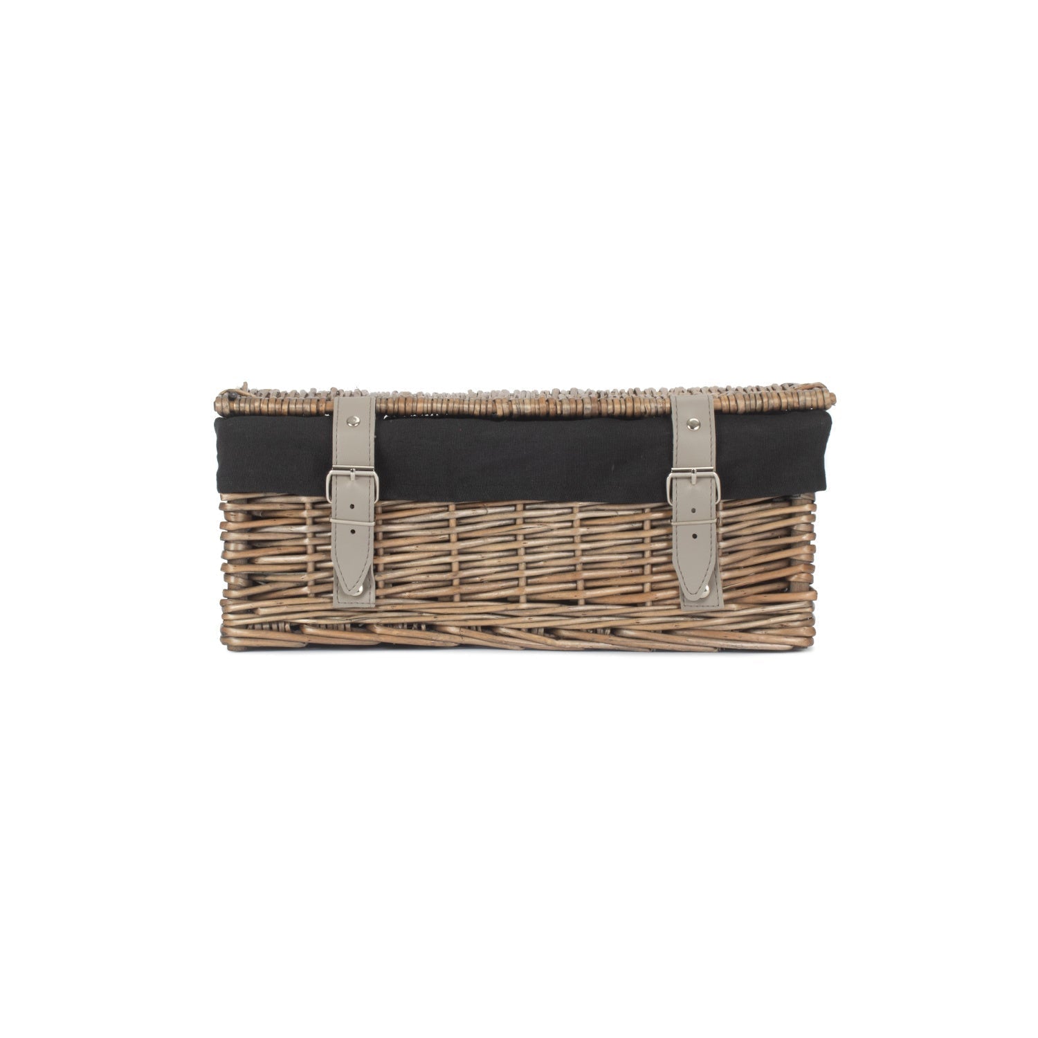 14 Inch Antique Wash Wicker Hamper Basket with Black Lining - REGN