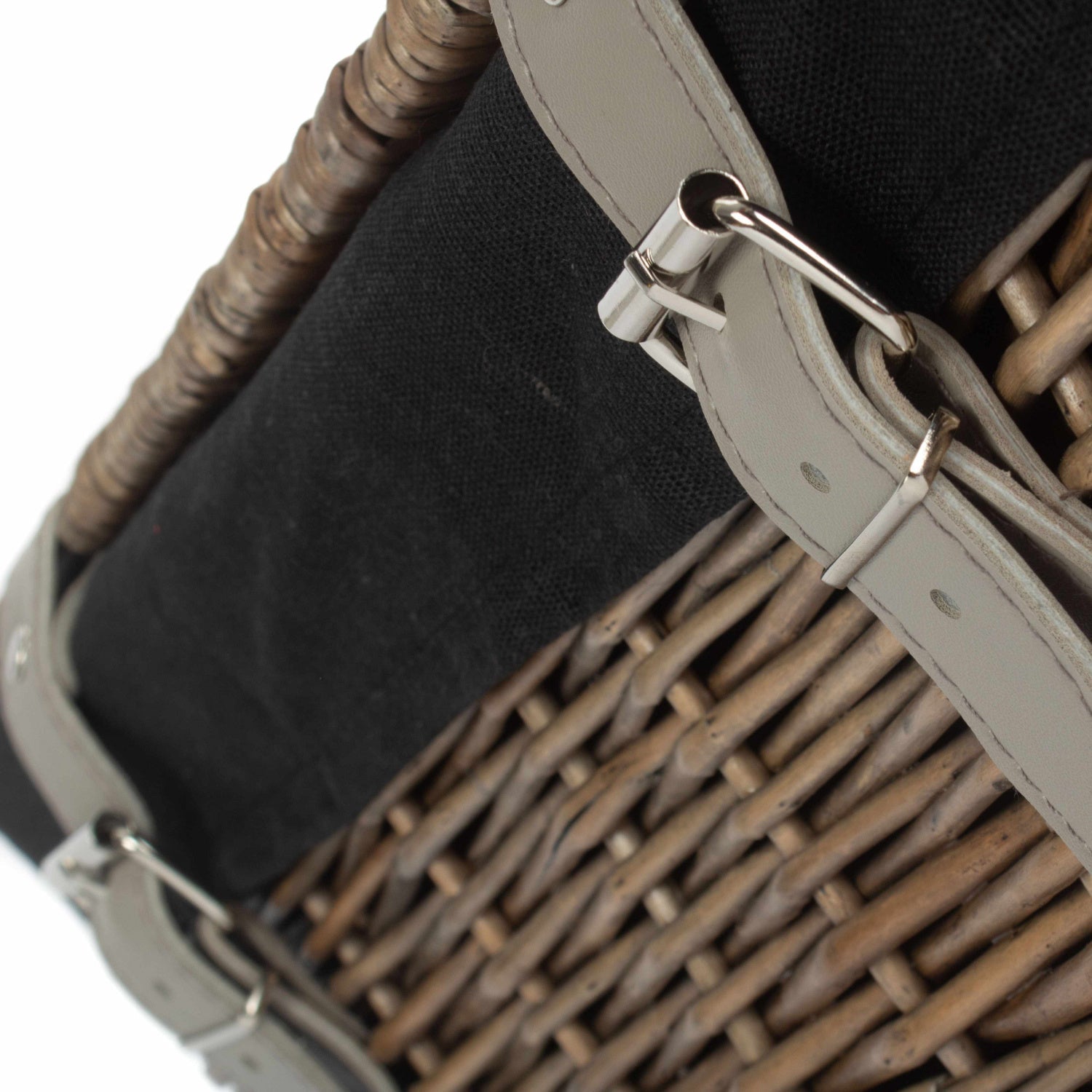 14 Inch Antique Wash Wicker Hamper Basket with Black Lining - REGN