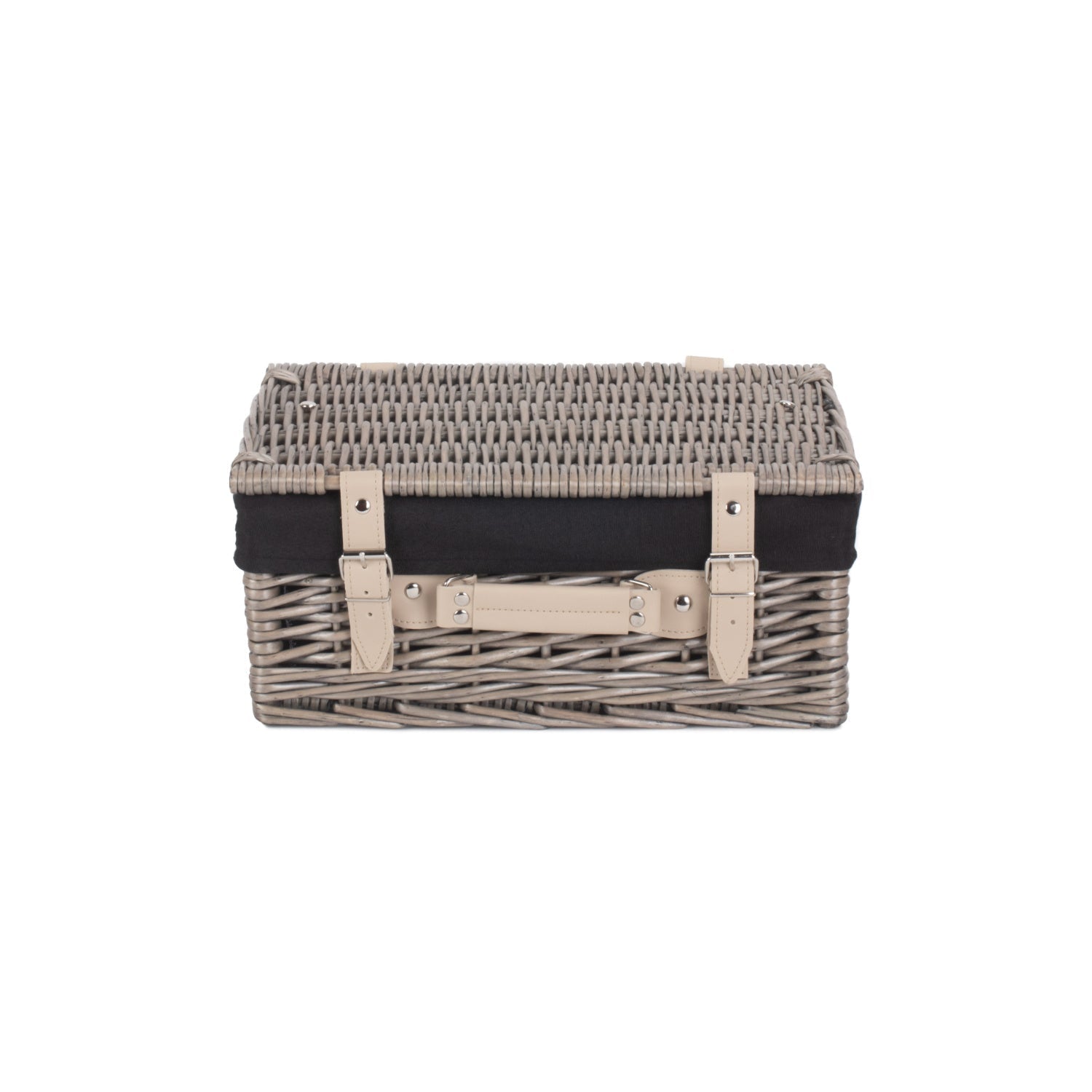 14 Inch Antique Wash Willow Hamper with Black Lining - REGN