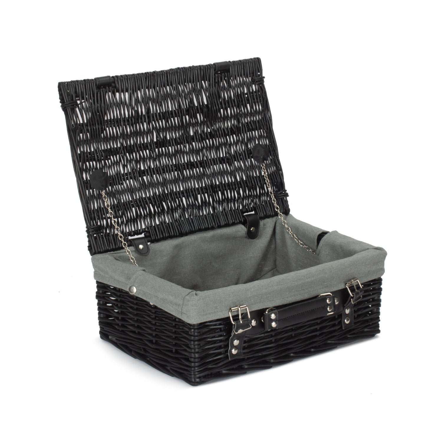 14 Inch Black Willow Hamper with Grey Sage Lining - REGN
