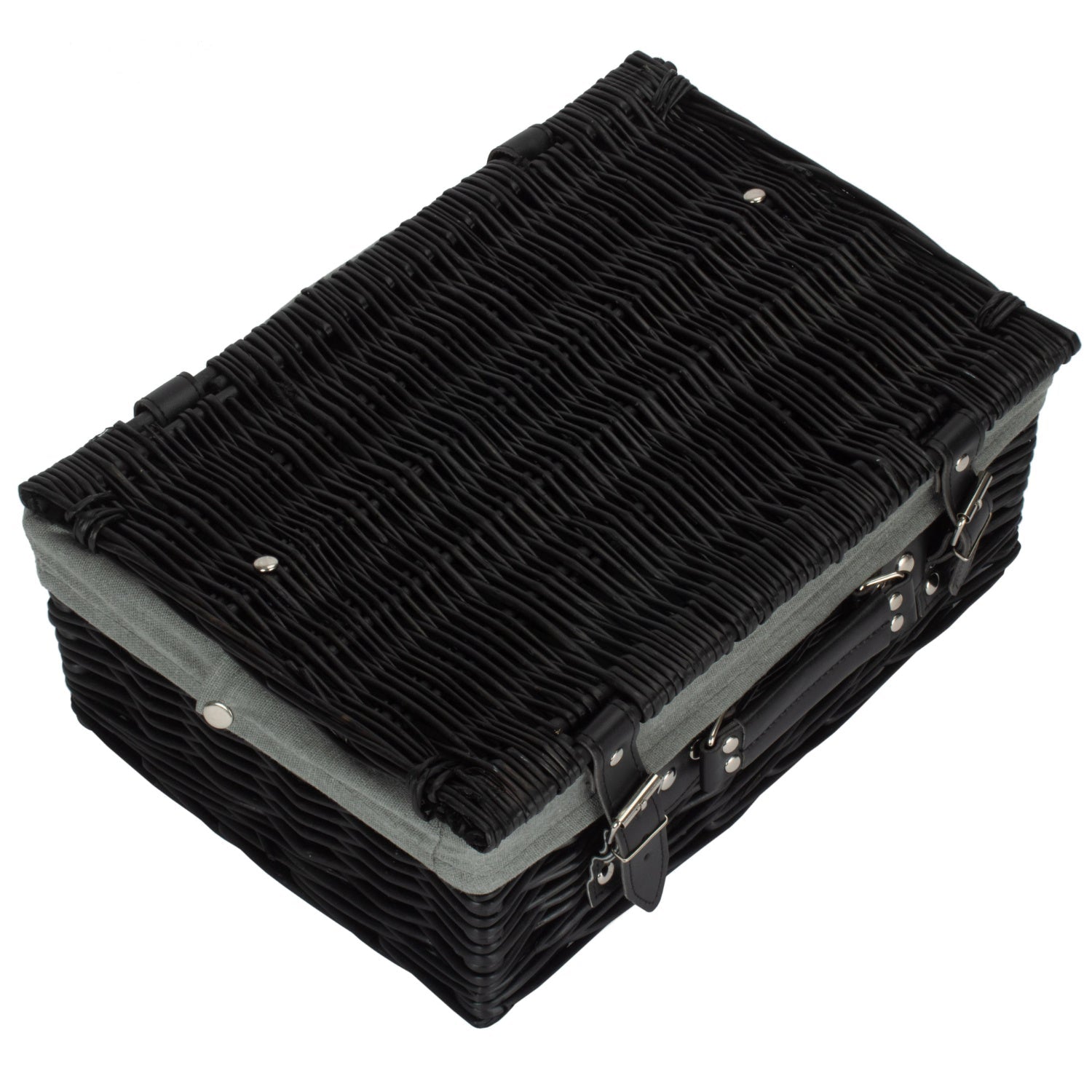 14 Inch Black Willow Hamper with Grey Sage Lining - REGN
