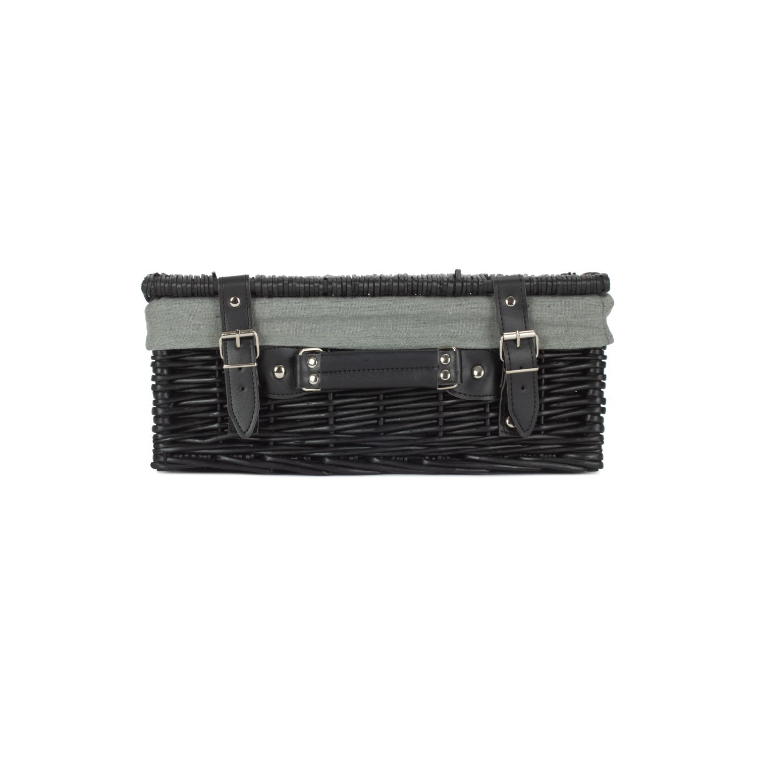 14 Inch Black Willow Hamper with Grey Sage Lining - REGN