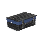 14 Inch Black Willow Hamper with Navy Blue Lining - REGN