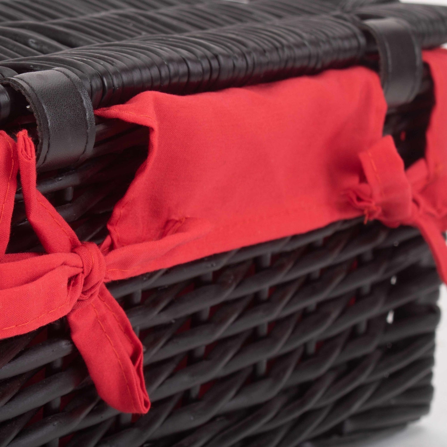 14 Inch Black Willow Hamper with Red Lining - REGN