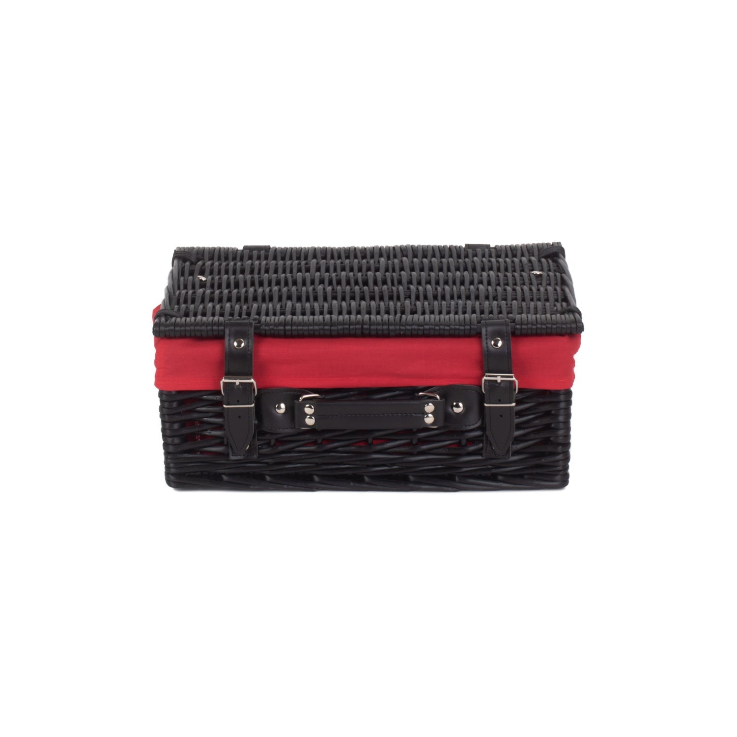 14 Inch Black Willow Hamper with Red Lining - REGN