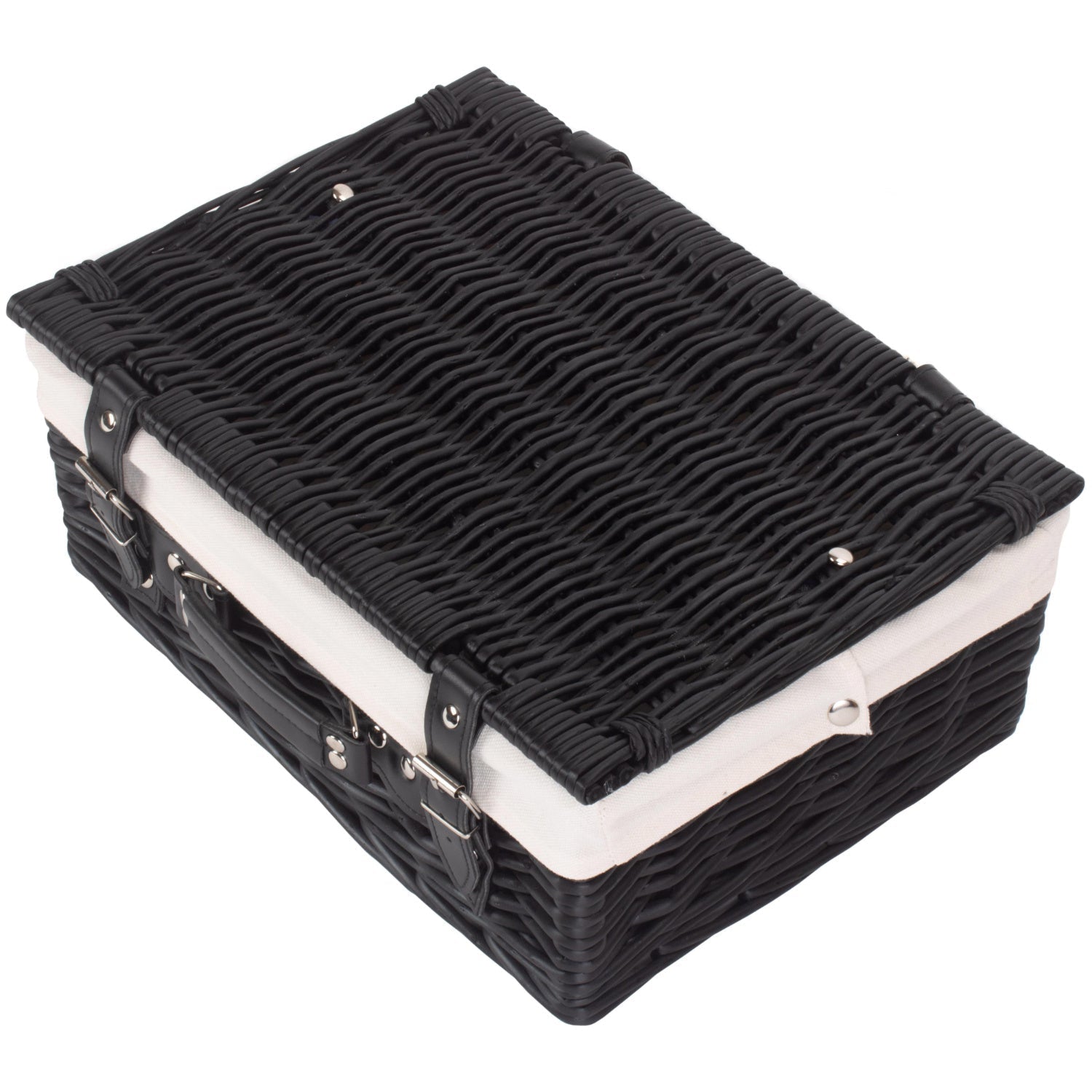 14 Inch Black Willow Hamper with White Lining - REGN