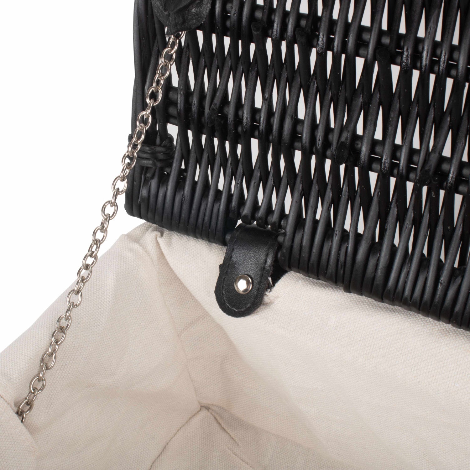 14 Inch Black Willow Hamper with White Lining - REGN