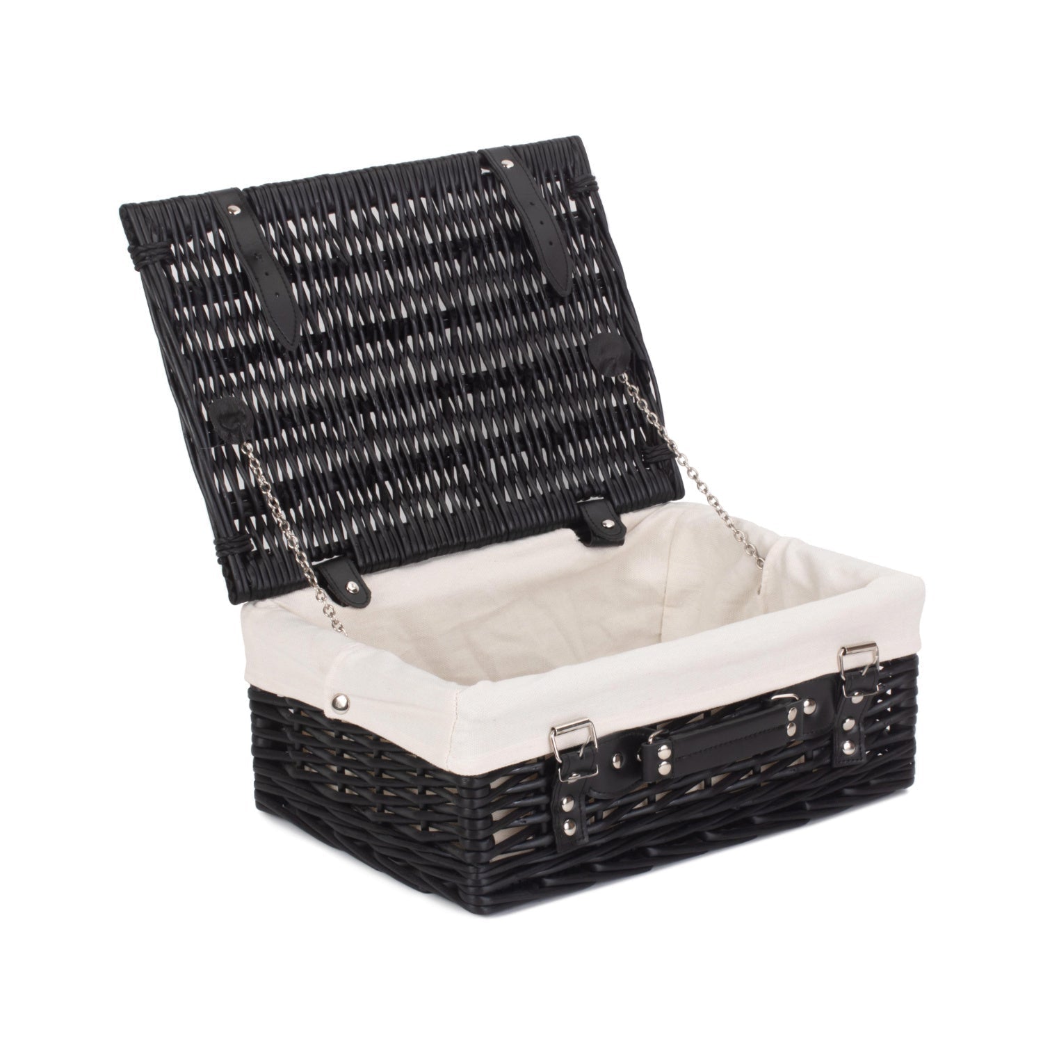 14 Inch Black Willow Hamper with White Lining - REGN