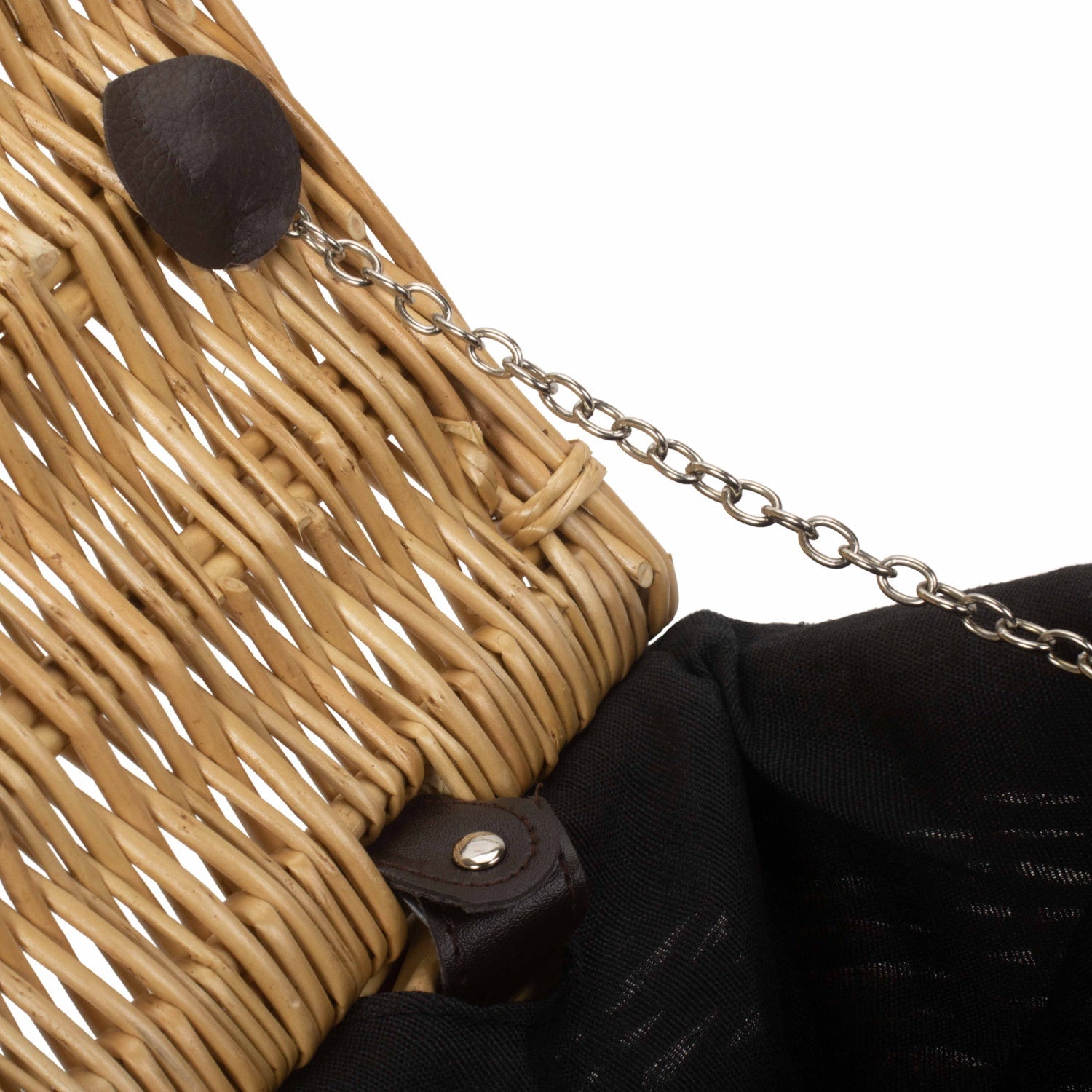 14 Inch Buff Willow Wicker Hamper with Black Lining - REGN