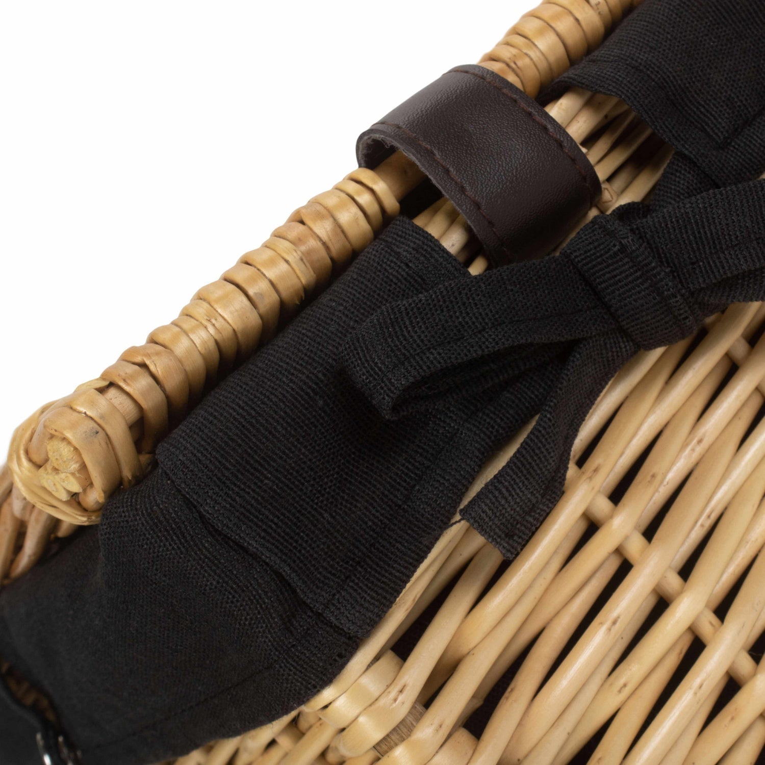 14 Inch Buff Willow Wicker Hamper with Black Lining - REGN