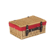 14 Inch Buff Willow Wicker Hamper with Red Lining - REGN