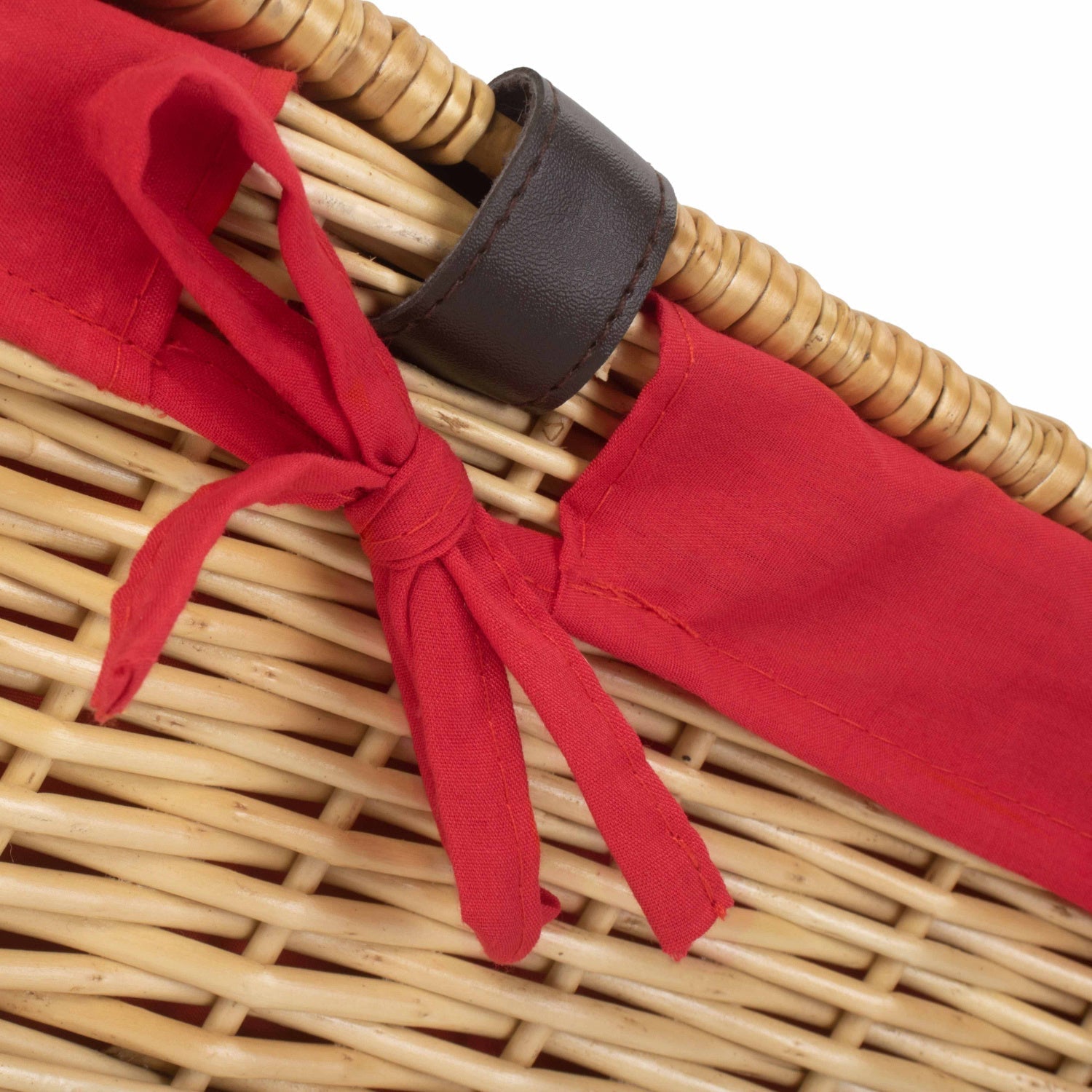 14 Inch Buff Willow Wicker Hamper with Red Lining - REGN