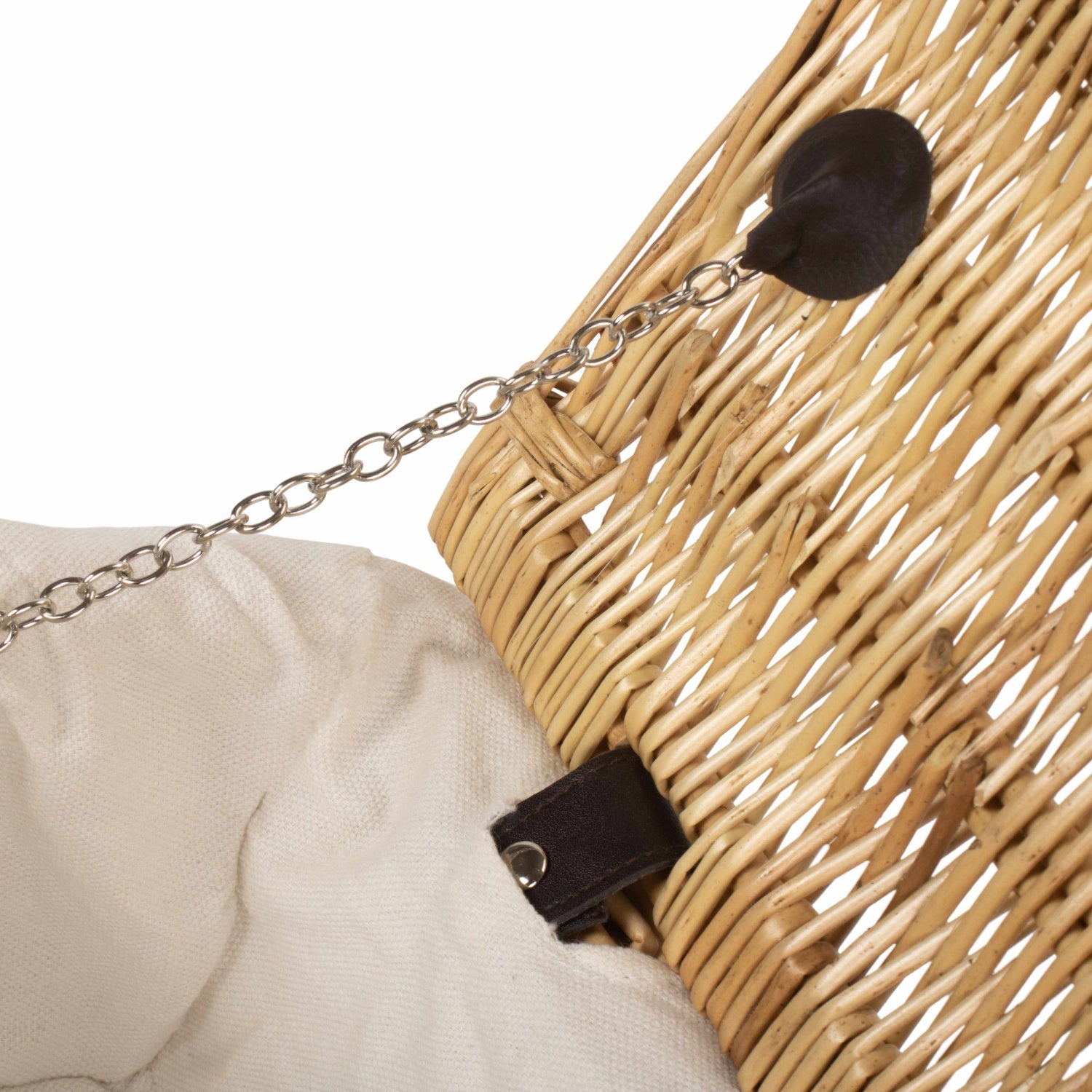 14 Inch Buff Willow Wicker Hamper with White Lining - REGN